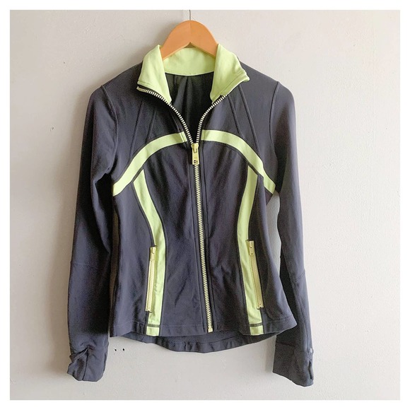 lululemon athletica Jackets & Blazers - Lululemon Define Charcoal Citron Zip-Up Jacket